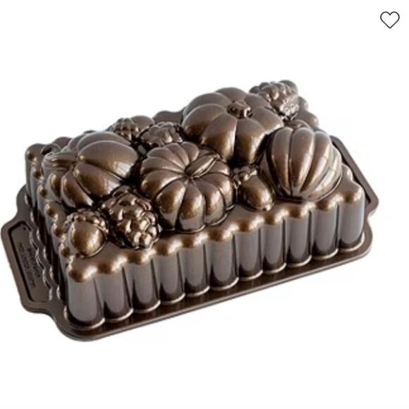 Nordic Ware Bronze Harvest Loaf Pan Autumn Fall Pumpkin - Picture 1 of 5